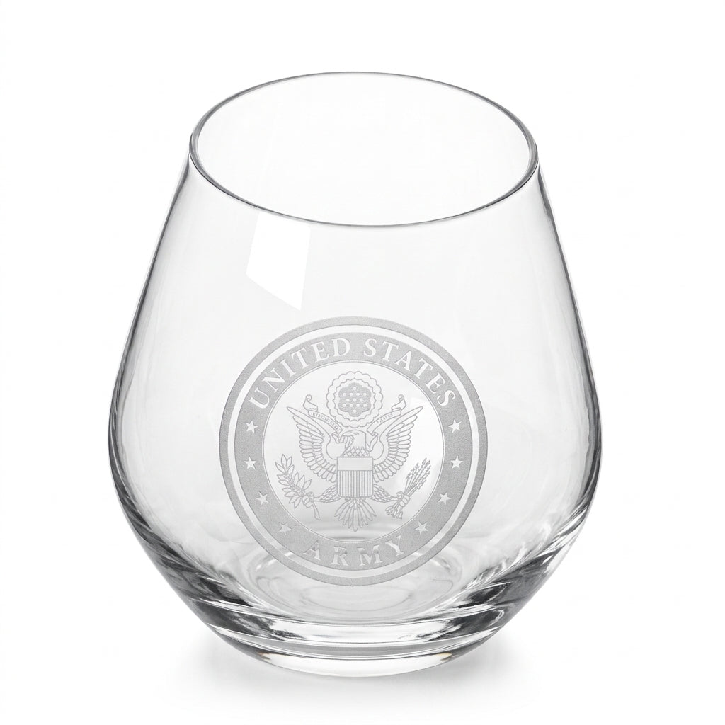 United States Army Stemless Glass