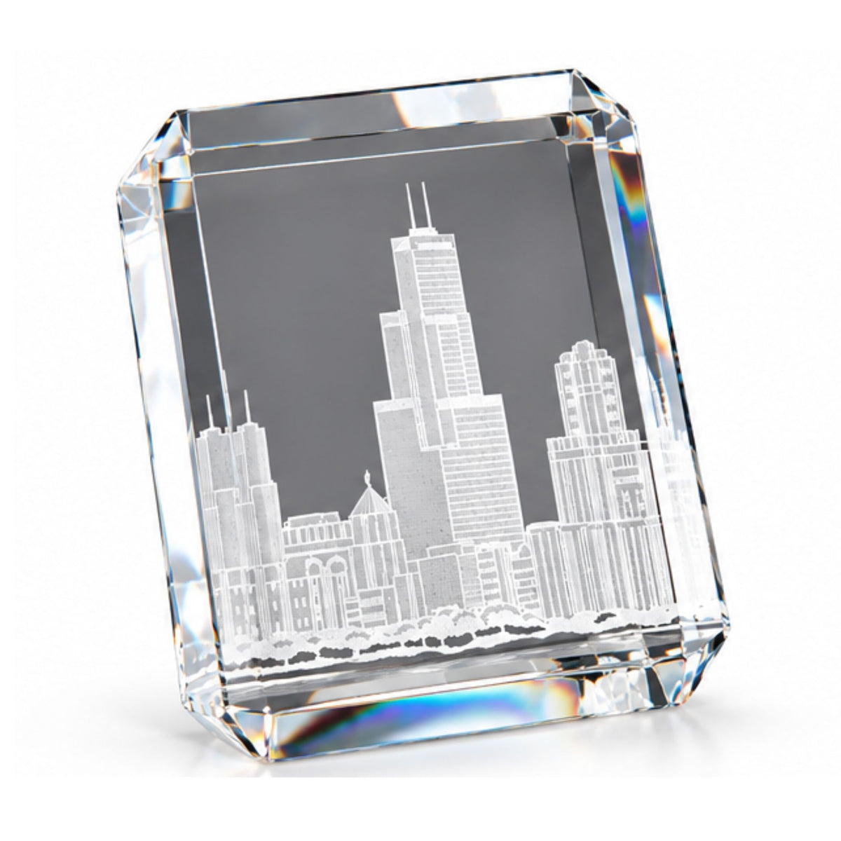 Triple Bevel Crystal Paperweight