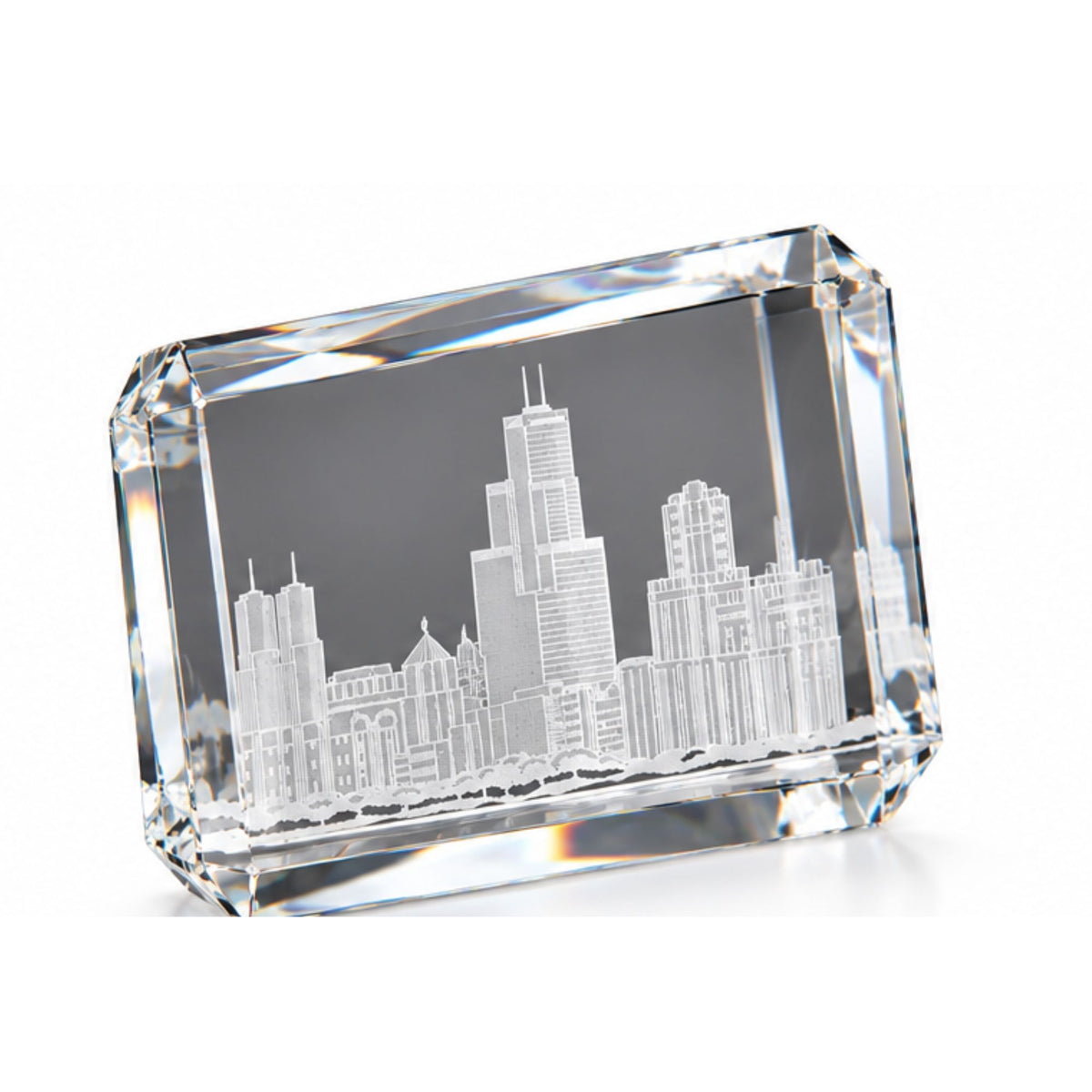 Triple Bevel Crystal Paperweight