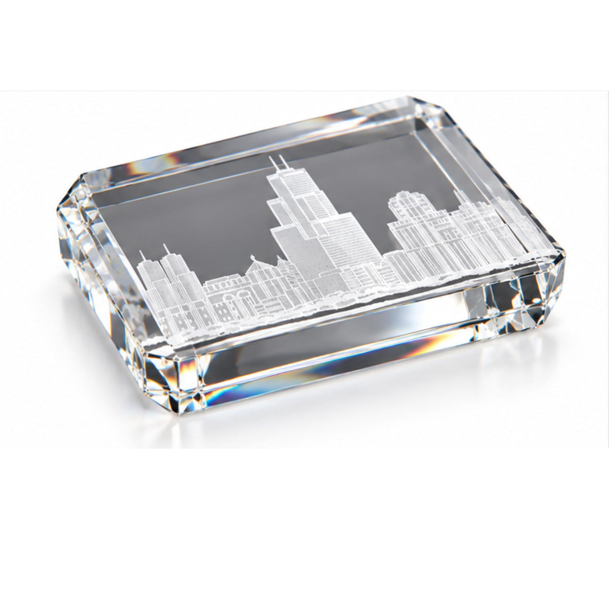 Triple Bevel Crystal Paperweight

