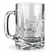 City Skyline Engraved Crystal Beer Mug