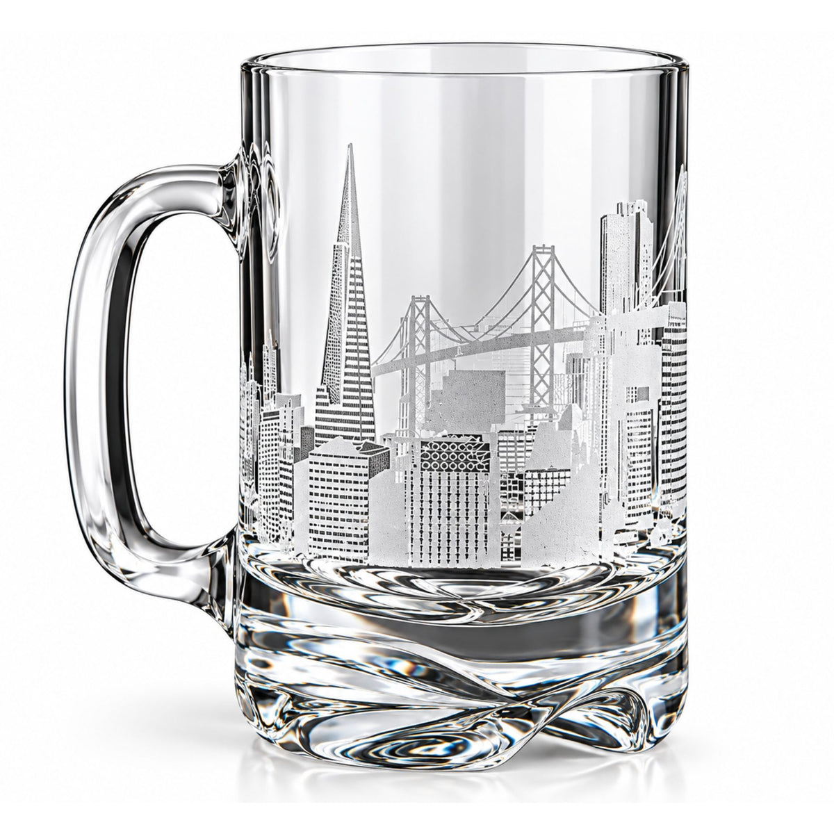 City Skyline Engraved Crystal Beer Mug