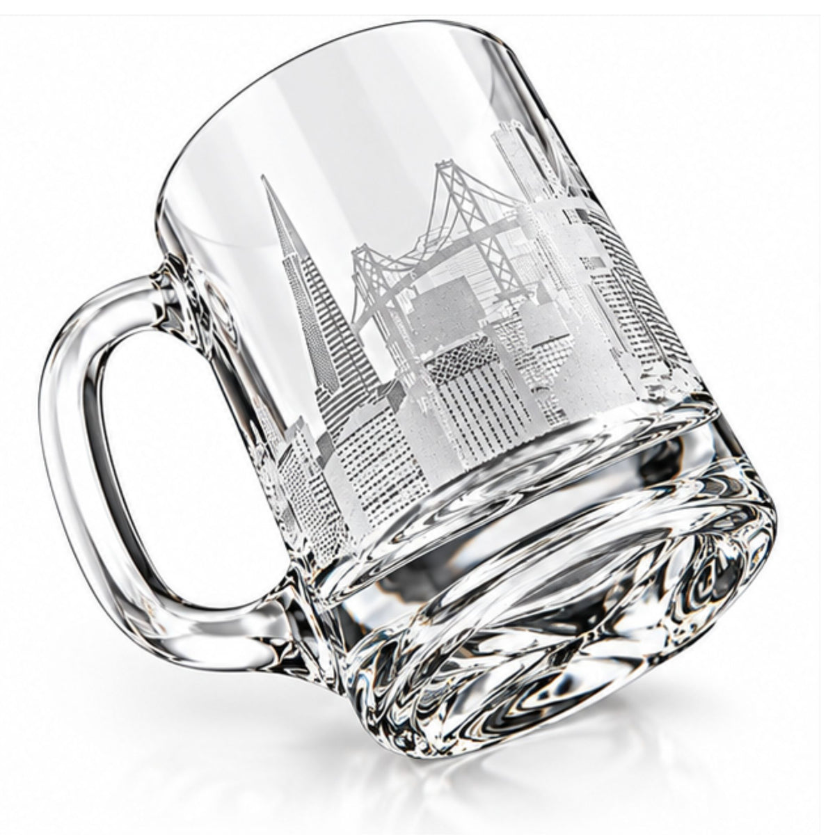 City Skyline Engraved Crystal Beer Mug