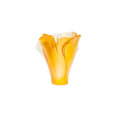 Amber Gingko Vase Daum