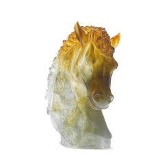 Andalusian Horse Head in Amber & Grey Daum