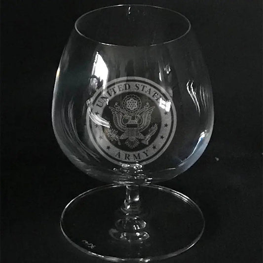 Army Symbol on Brandy Snifter Crystal House