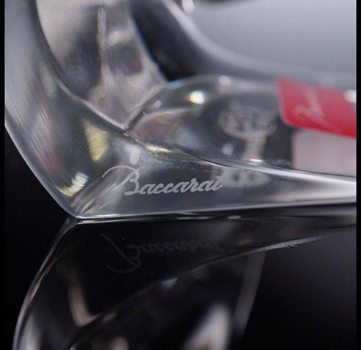 Baccarat Crystal Figurine, Chrome Dolphin on Wave Crystal House - Replacements