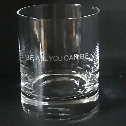 Be all you can be US. Army slogan on whiskey glass Crystal House