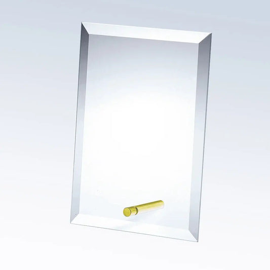 BEVELED RECTANGLE GLASS W/ BRASS POLE Crystal House - Prism