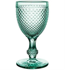 BICOS VERDE SET WITH 4 WHITE WINE GOBLETS MINT GREEN Vista Alegre - Crystal House