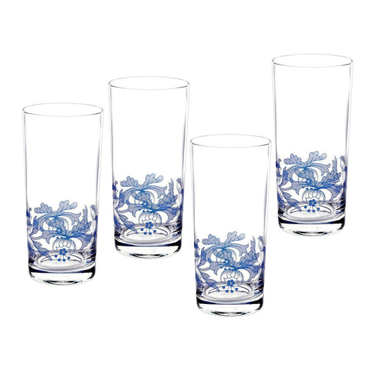 Spode Blue Italian Hiball Glass Set of 4 – Luxury Cocktail Tumblers