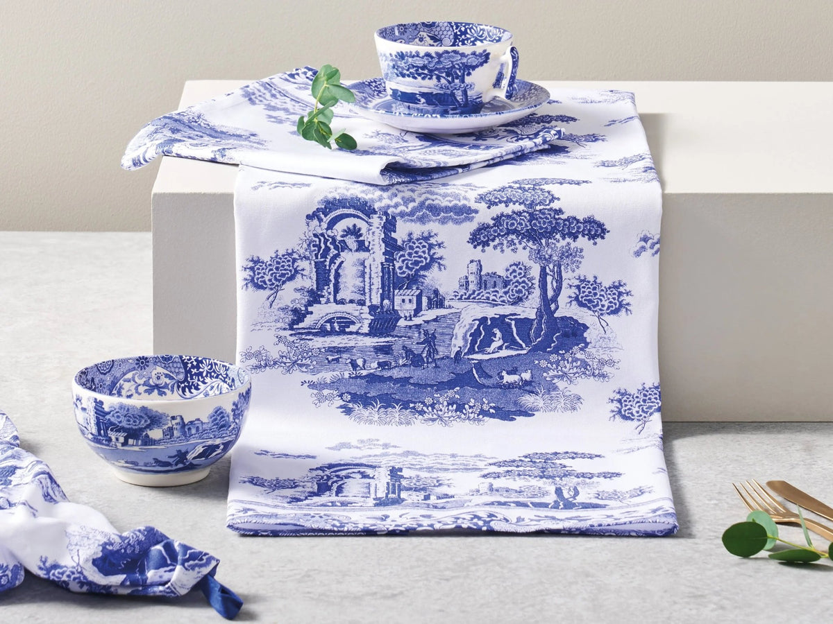 Blue Italian Dinnerware Jumbo Cup & Saucer Spode