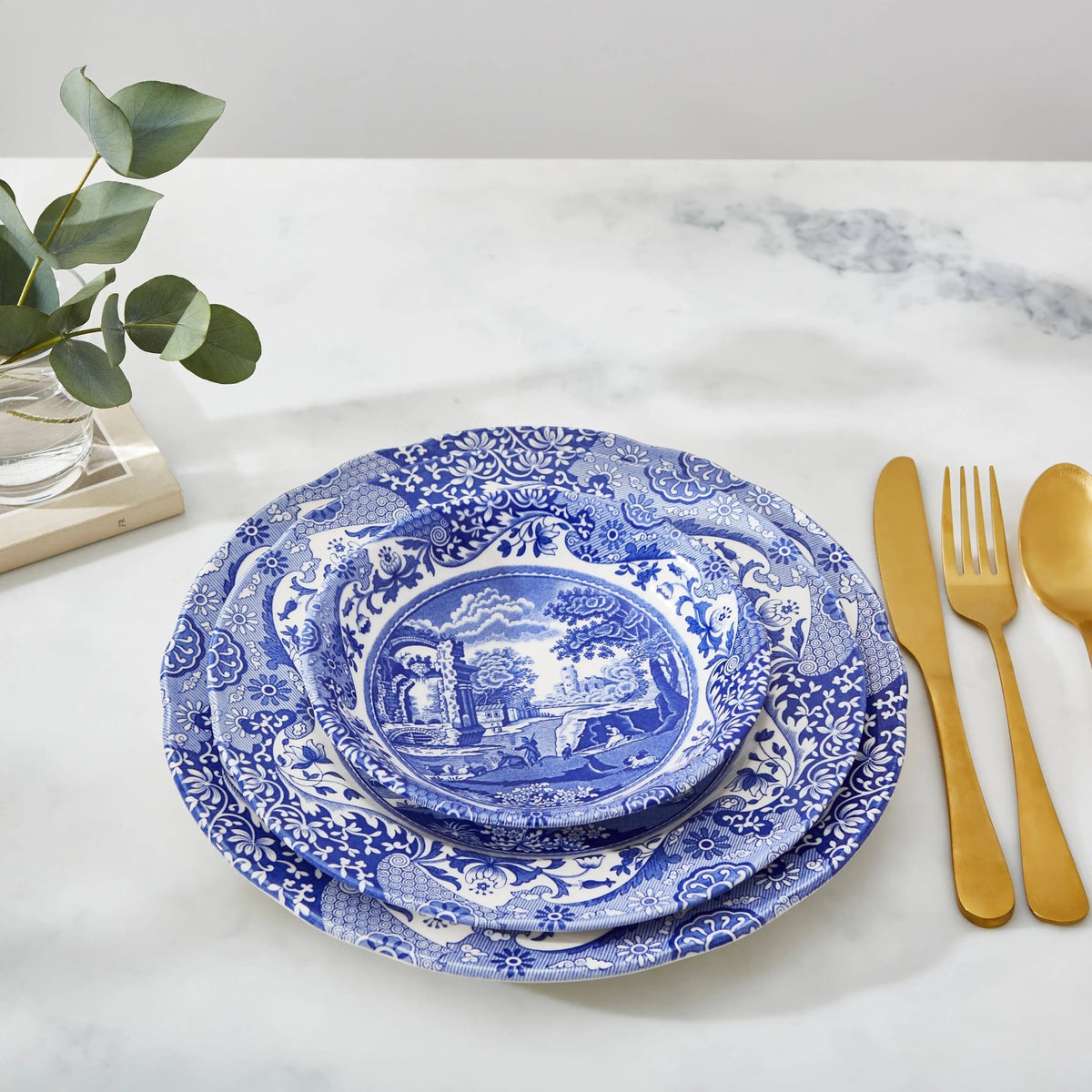 Blue Italian Dinnerware Luncheon Plate Spode