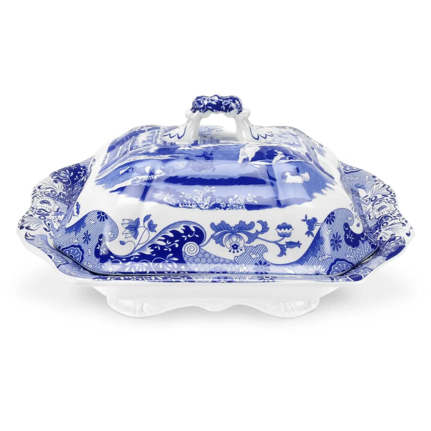 Blue Italian Serveware Vegetable Dish & Cover Spode