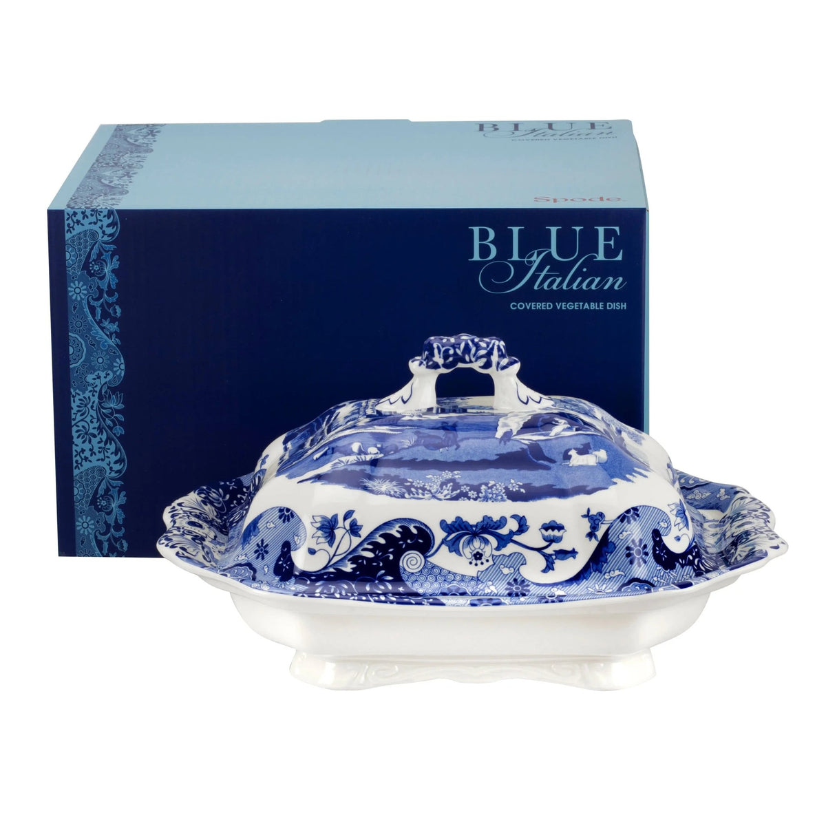 Blue Italian Serveware Vegetable Dish & Cover Spode