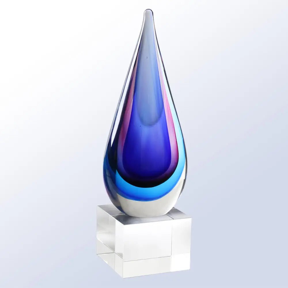 BLUE/PINK TEARDROP AWARD Crystal House - Prism