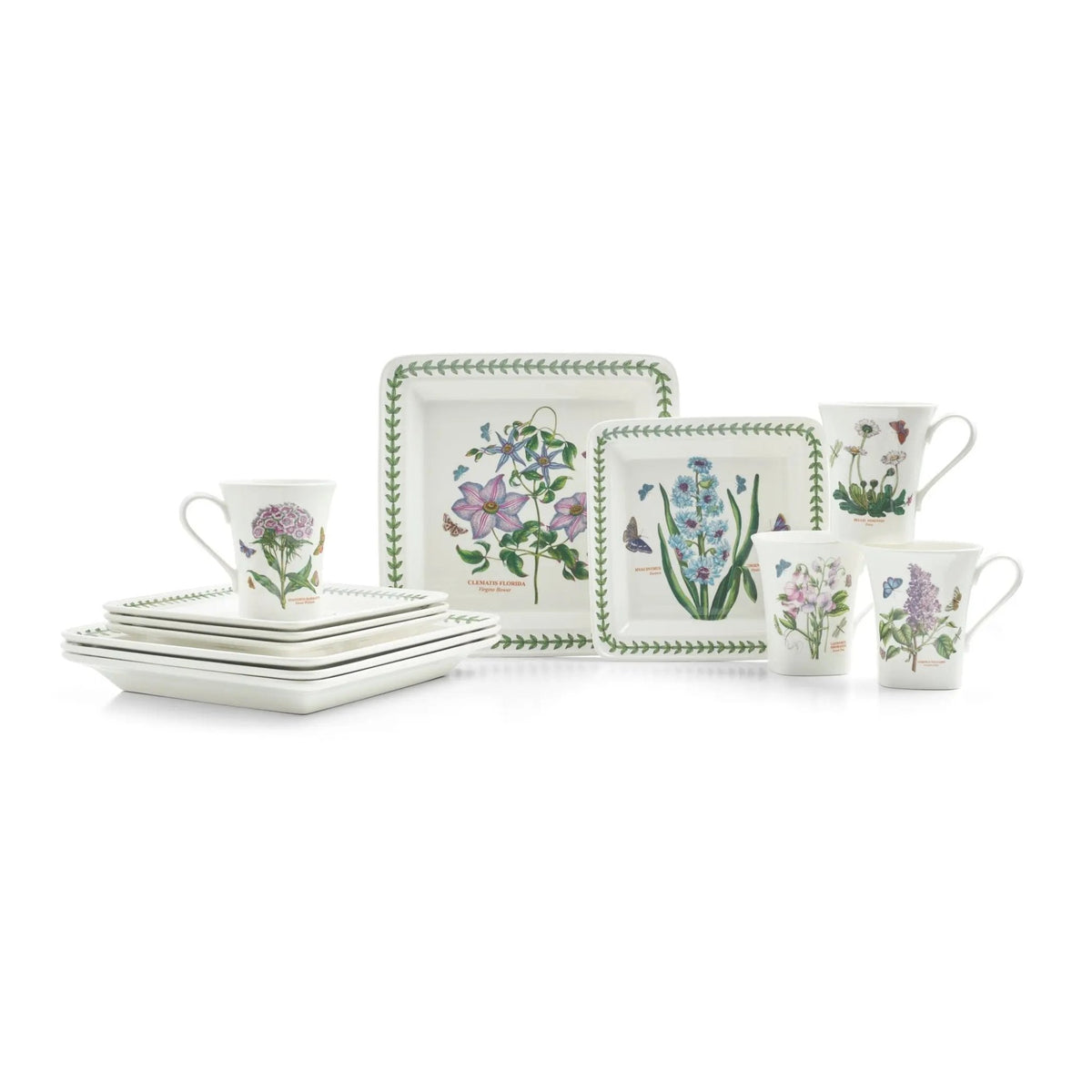 Botanic Garden 12-pc Dinner Set, Square Shape Portmeirion