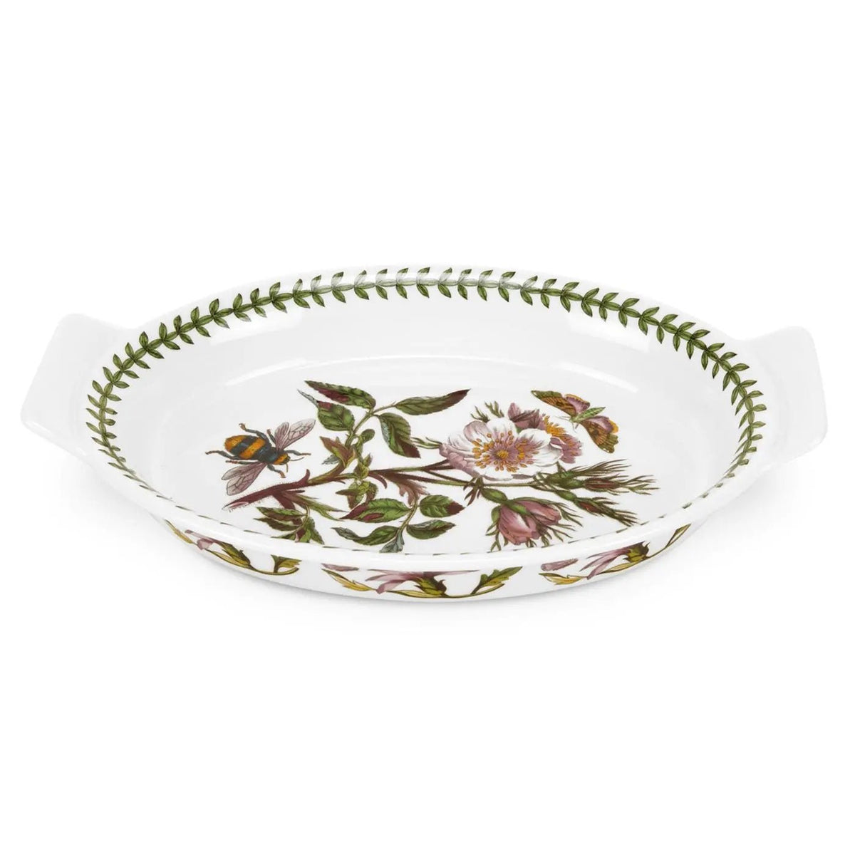 Botanic Garden - Bake & Prep Medium Oval Gratin Dish (Dog Rose) Portmeirion