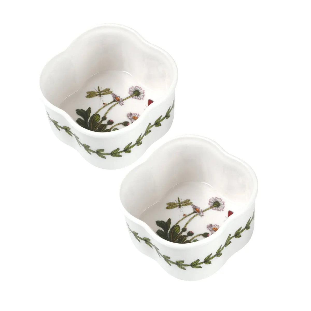 Botanic Garden - Bake & Prep S/2 Scalloped-Shaped Ramekins (Daisy) Portmeirion