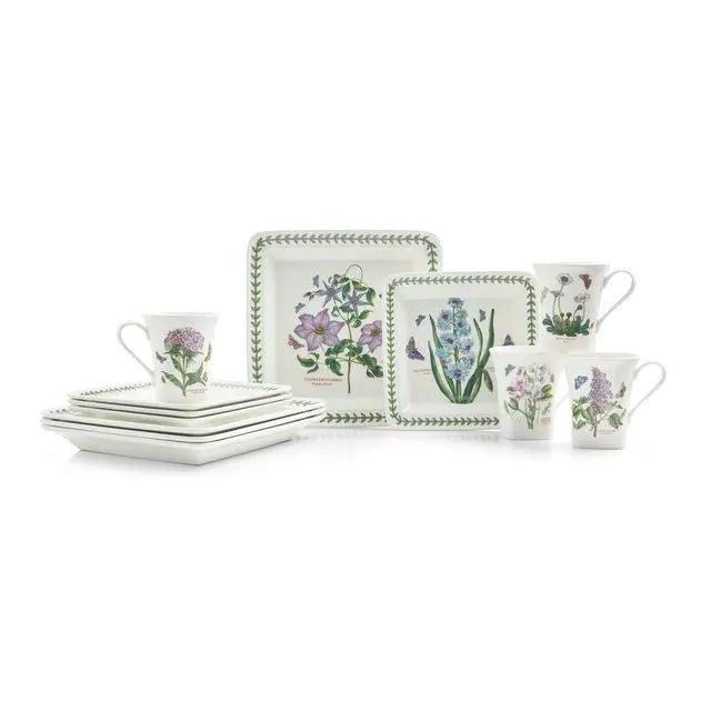 Botanic Garden -  Classic Dinnerware 12-pc Dinner Set, Square Shape Portmeirion