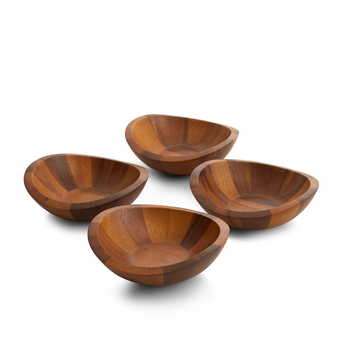 Braid Wood Salad Bowls, Set of 4 Nambé
