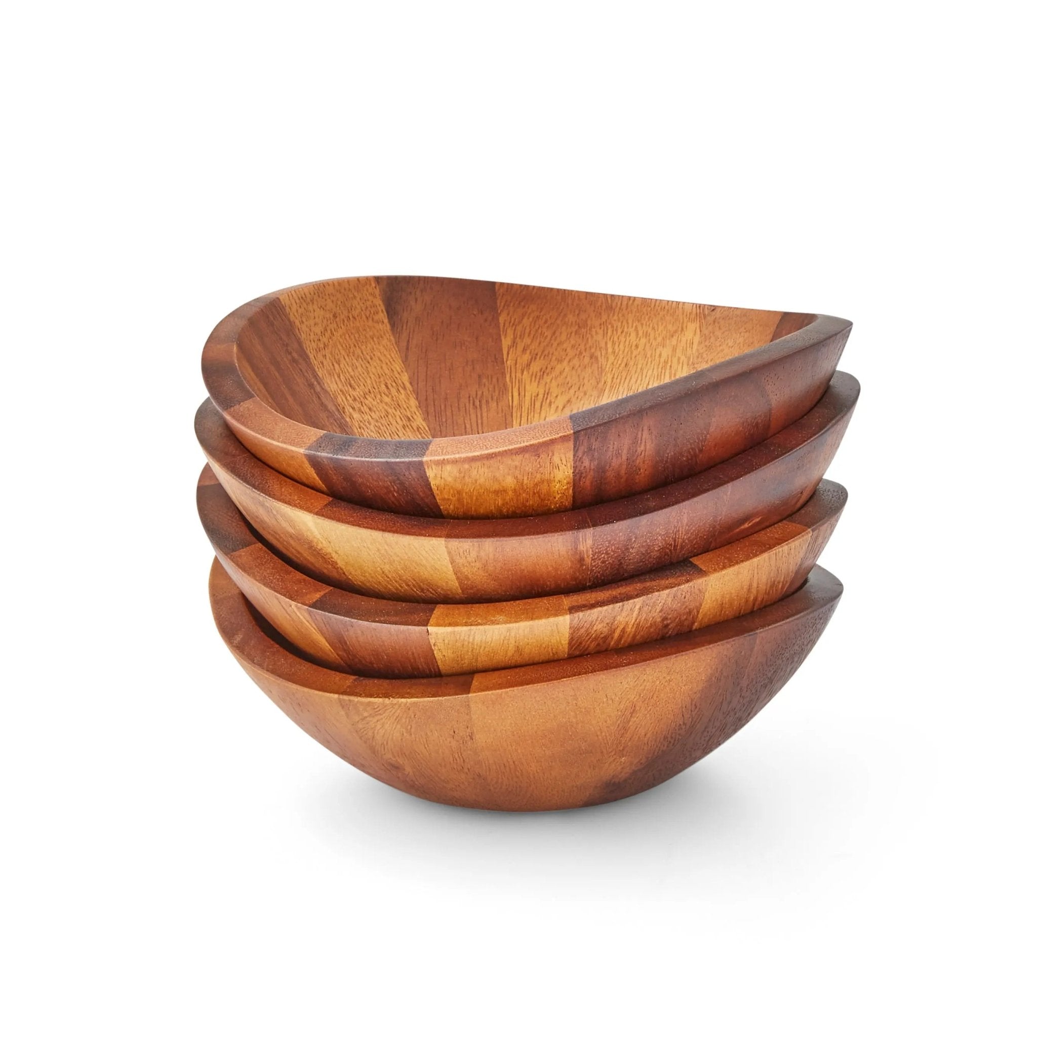 Braid Wood Salad Bowls, Set of 4 Nambé