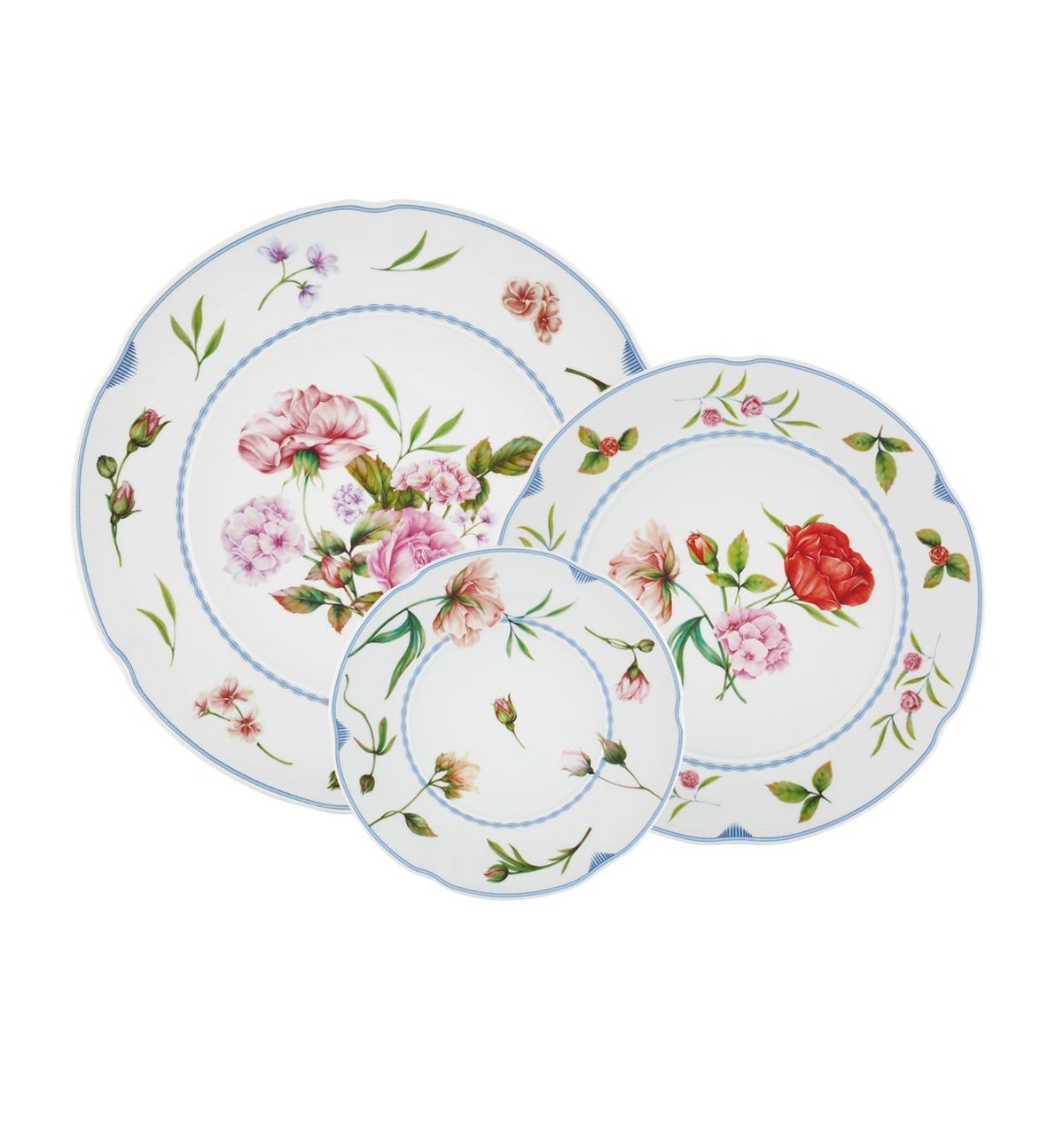 Bridgerton 3 - Piece Plate Set by Vista Alegre – Charger, Dinner & Dessert Luxury Porcelain Dinnerware Vista Alegre - Crystal House