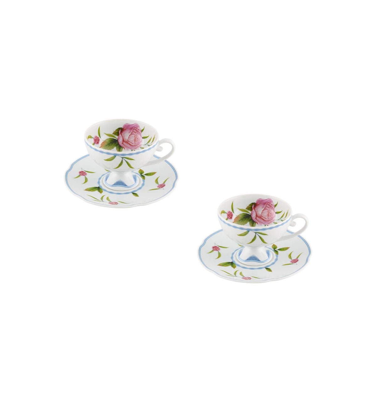Bridgerton Tea Cups & Saucers Set of 2 by Vista Alegre – Luxury Porcelain Tea Set Netflix Collection Vista Alegre - Crystal House