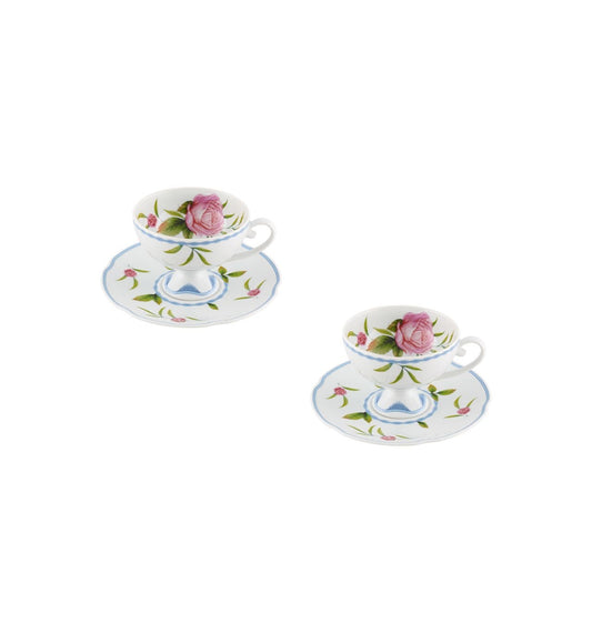 Bridgerton Tea Cups & Saucers Set of 2 by Vista Alegre – Luxury Porcelain Tea Set Netflix Collection Vista Alegre - Crystal House