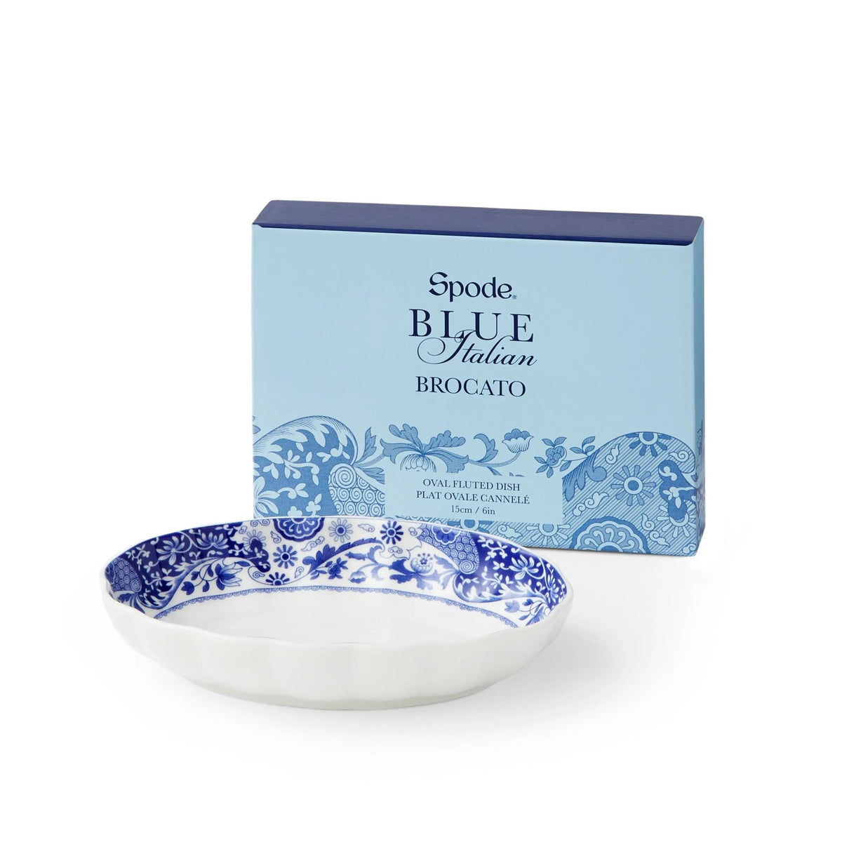 Brocato Serveware and Gift 6'' Oval Fluted Dish Spode