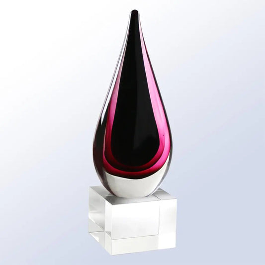 BURGUNDY TEARDROP AWARD Crystal House - Prism
