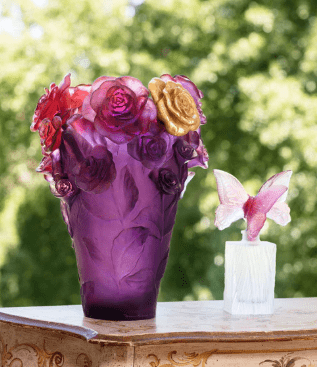 Butterfly Perfume Bottle in Purple Daum - Crystal House
