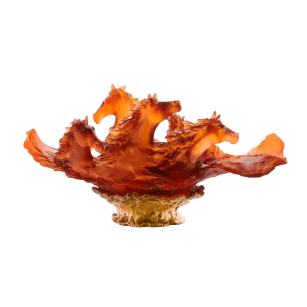 Cavalcade Centerpiece in Amber 125 ex Daum