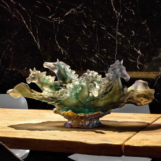 Cavalcade Centerpiece in Blue & Grey 125 ex Daum