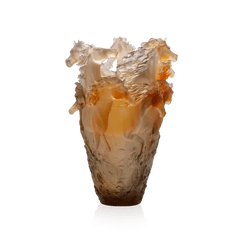 Cavalcade Glazed Brown Magnum Vase Daum