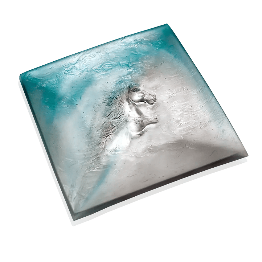 Cavalcade Tray in Blue & Grey Daum