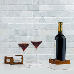 Chevron Coaster Set w/Holder Nambé