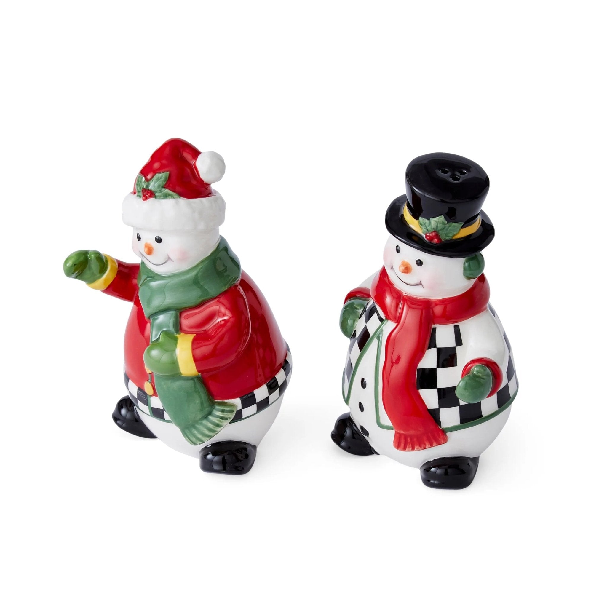 Christmas Tree - Black and White Figural Collection 2pc Figural Black and White Snowman Salt and Pepper Shaker Spode