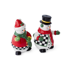 Christmas Tree - Black and White Figural Collection 2pc Figural Black and White Snowman Salt and Pepper Shaker Spode