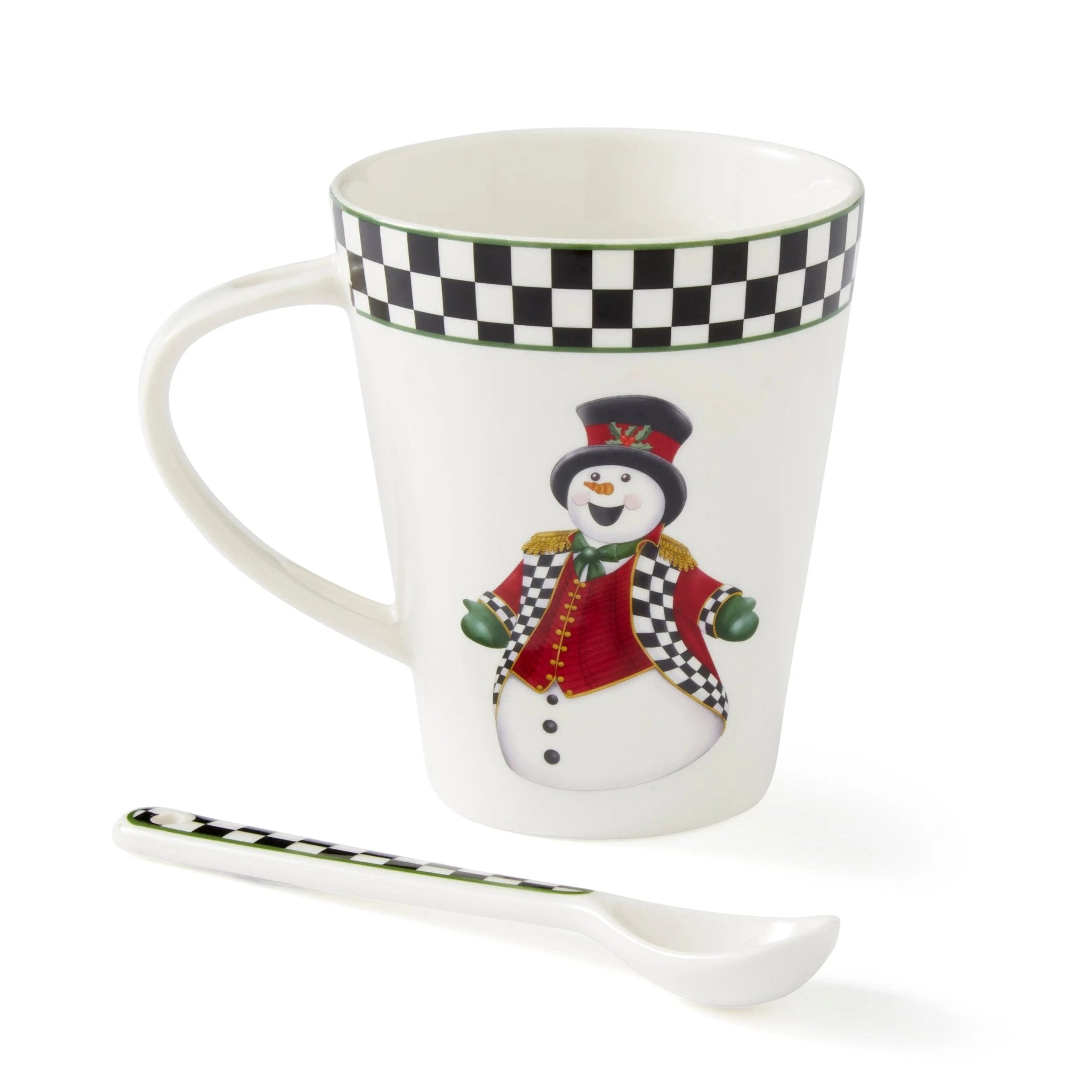 Christmas Tree - Black and White Figural Collection Black and White Christmas Mug and Spoon Set Spode