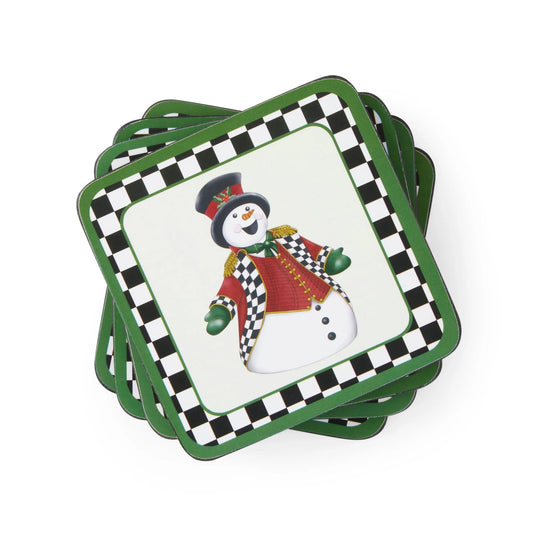 Christmas Tree - Black and White Figural Collection Black and White Christmas S/6 Mixed Snowman and Santa Coasters Spode