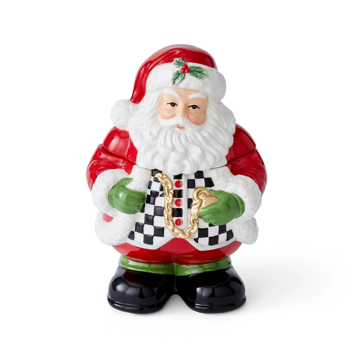 Christmas Tree - Black and White Figural Collection Figural Black and White Santa Candy Jar Spode
