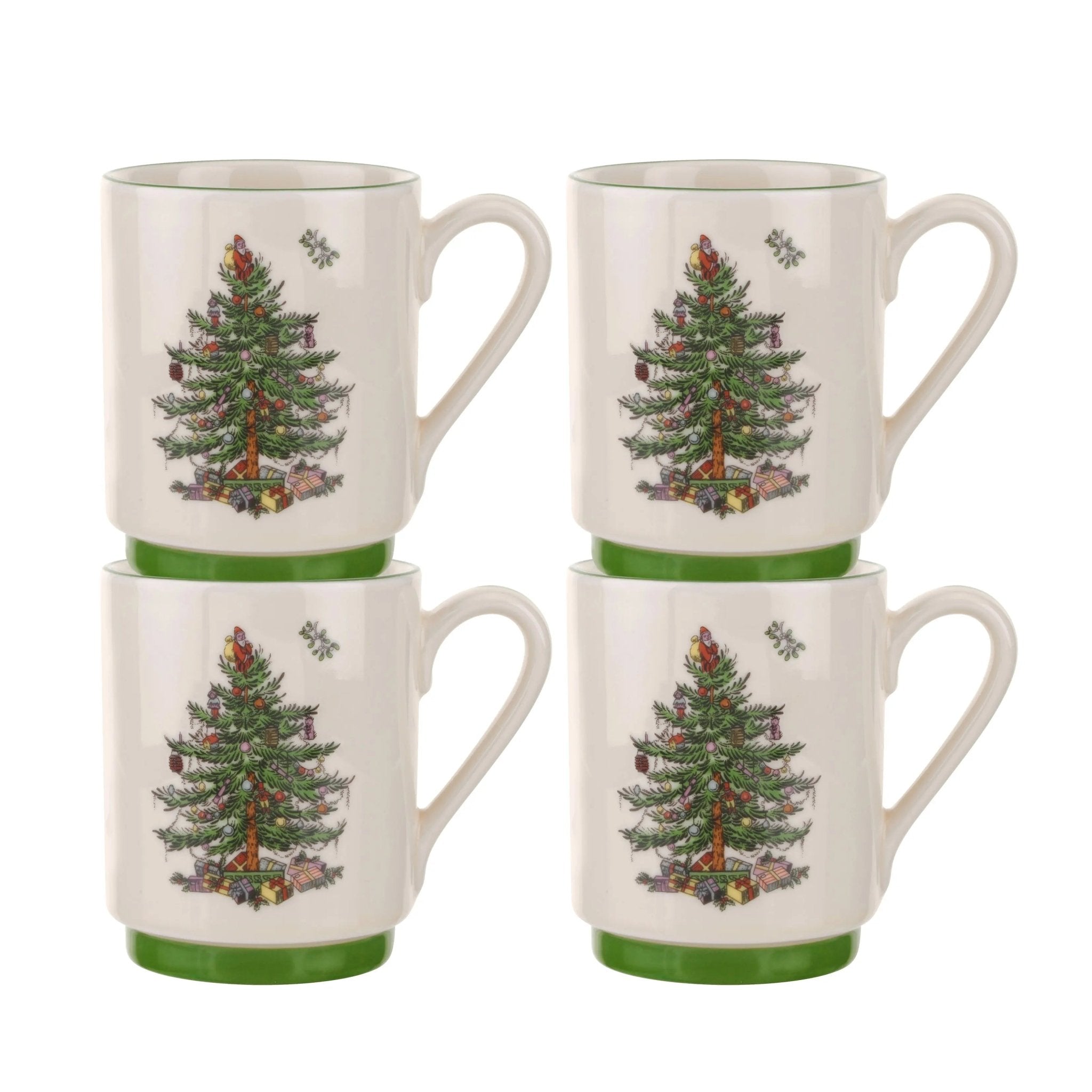 Christmas Tree - Dinnerware / Entertaining S/4 Stacking Mugs Spode