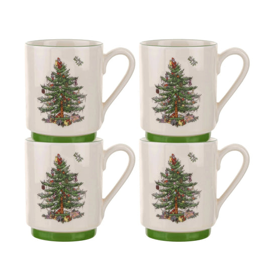 Christmas Tree - Dinnerware / Entertaining S/4 Stacking Mugs Spode