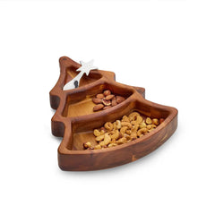 Christmas Tree Serving Dish w/Spoon Crystal House