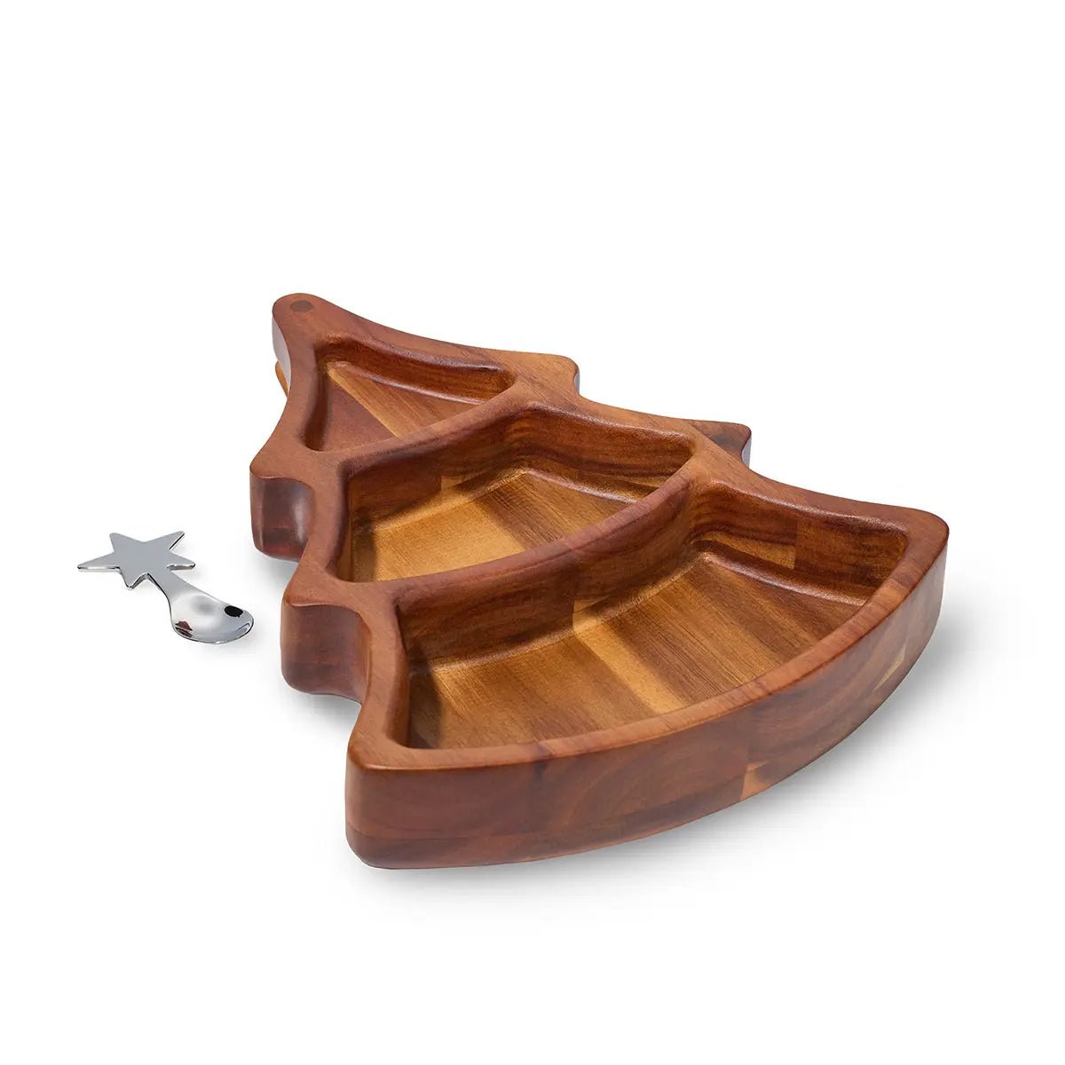 Christmas Tree Serving Dish w/Spoon Crystal House