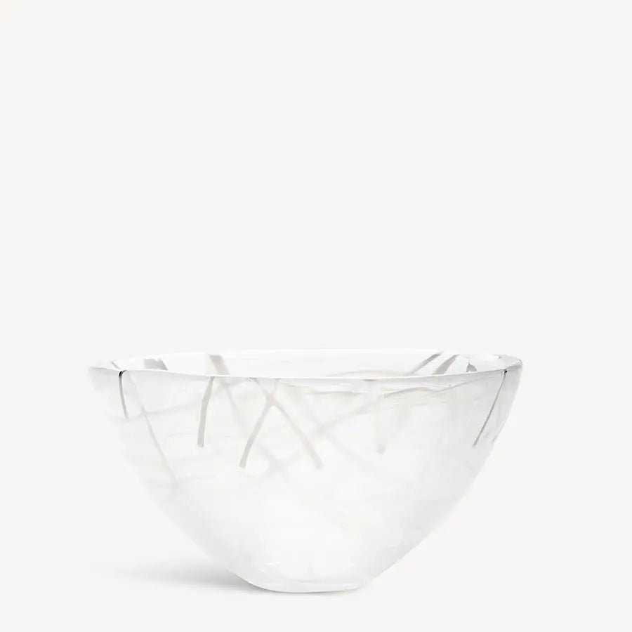 Contrast Bowl White/White Medium Kosta Boda
