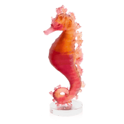Coral Sea Amber Red Seahorse Daum