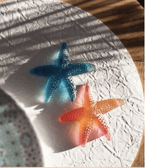 Coral Sea Amber Red Starfish Daum - Crystal House