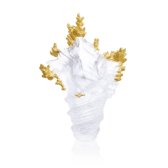 Coral Sea Gilded White Large Vase Daum